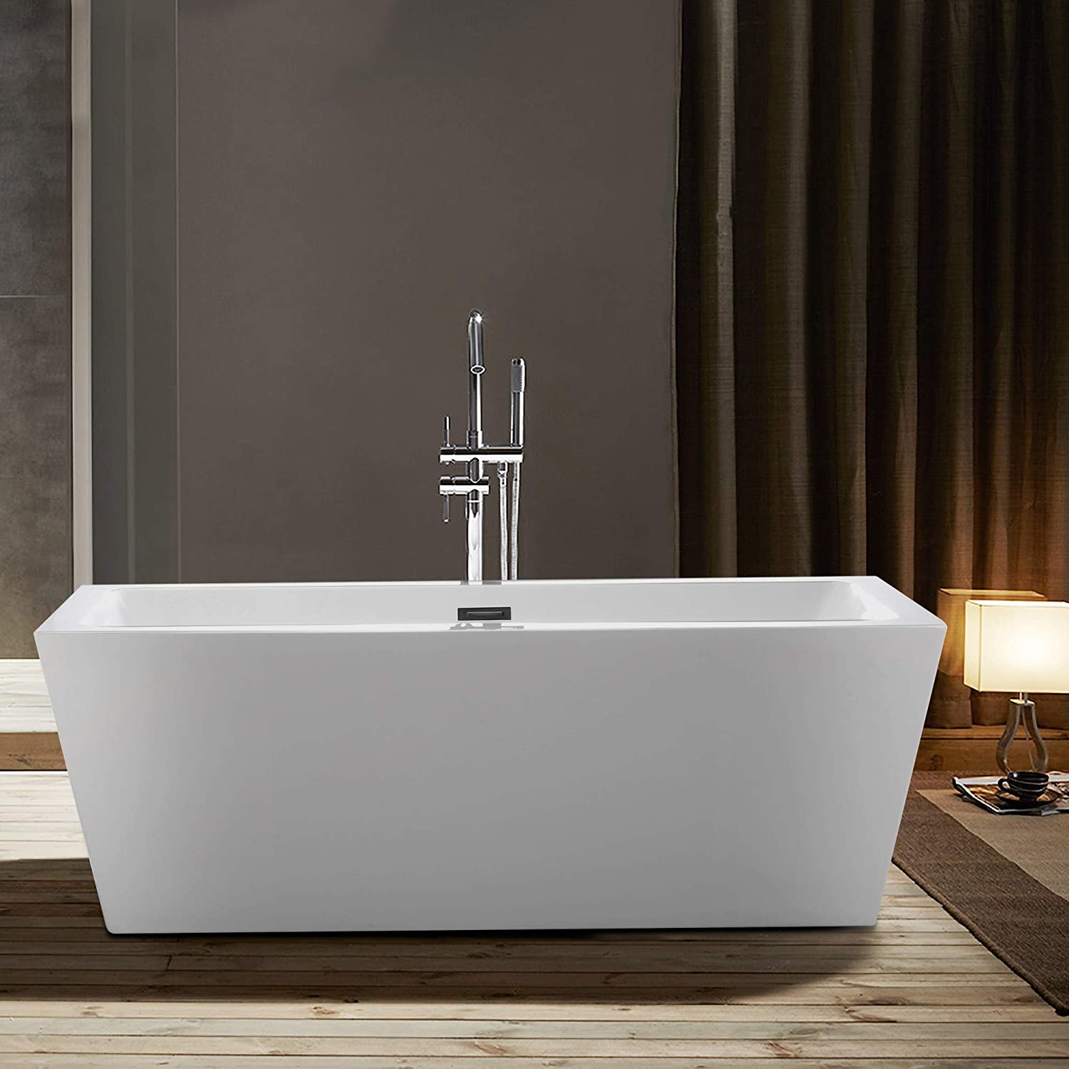 Vanity Art 59-inch Freestanding Acrylic Bathtub