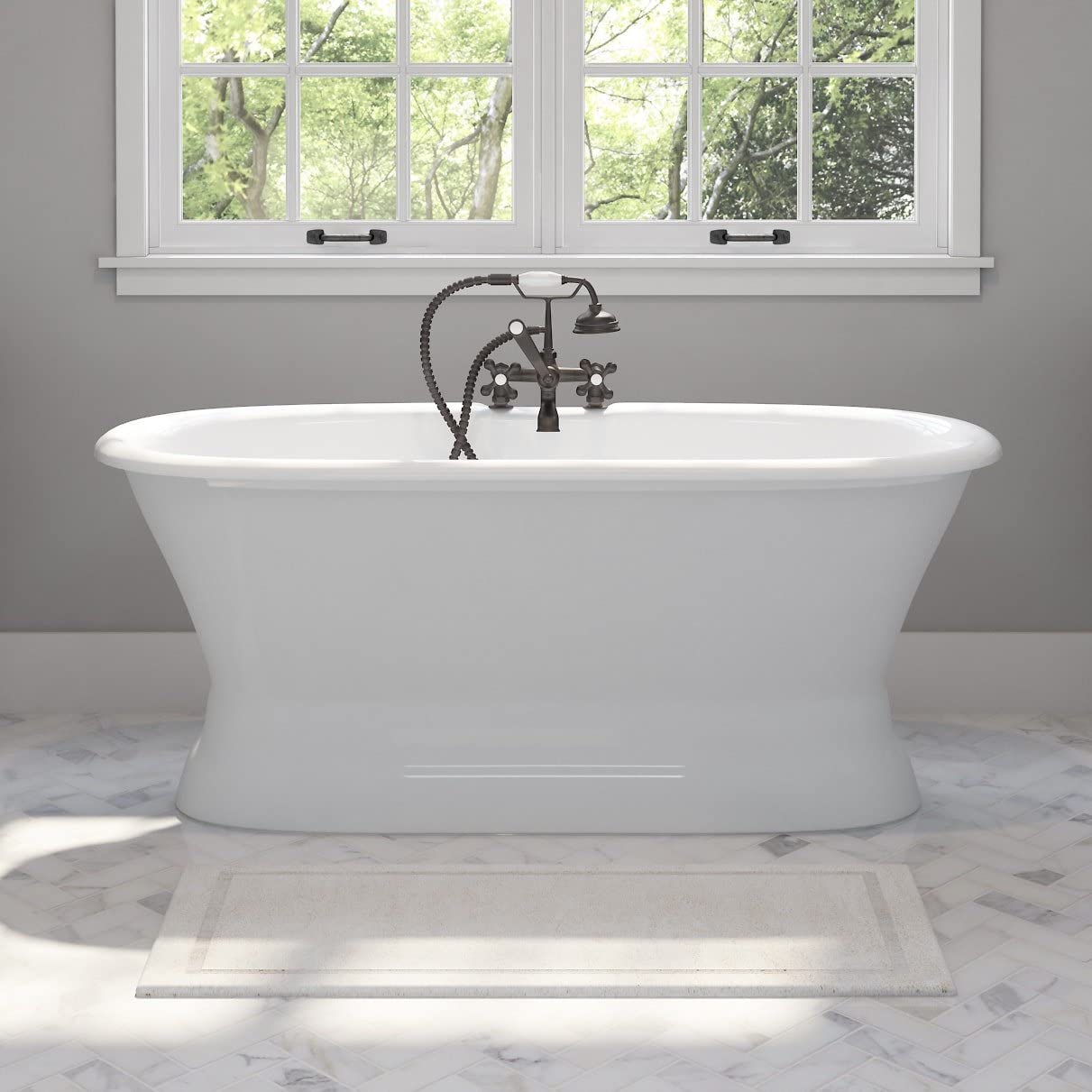 The Tub Connection 60 Cast Iron Double Ended Pedestal Tub
