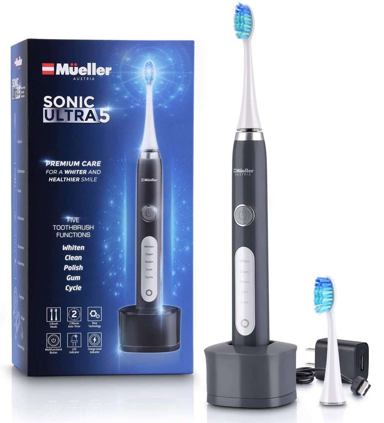 Mueller Sonic Ultra 5 Electric Toothbrush